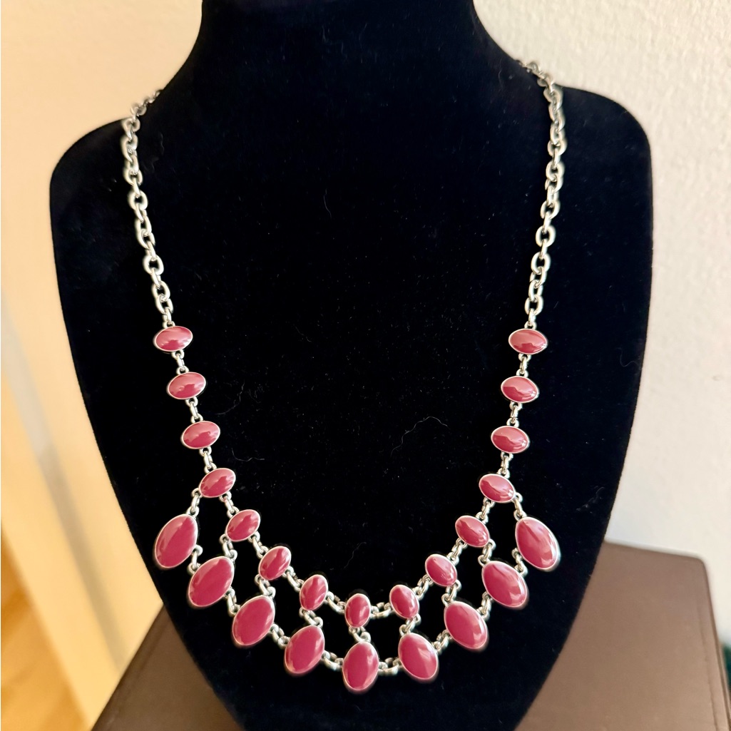 Elegant Silver Statement Reversible Necklace